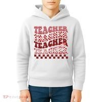Teacher Valentine Groovy Cute Kids Hoodie thumb 4