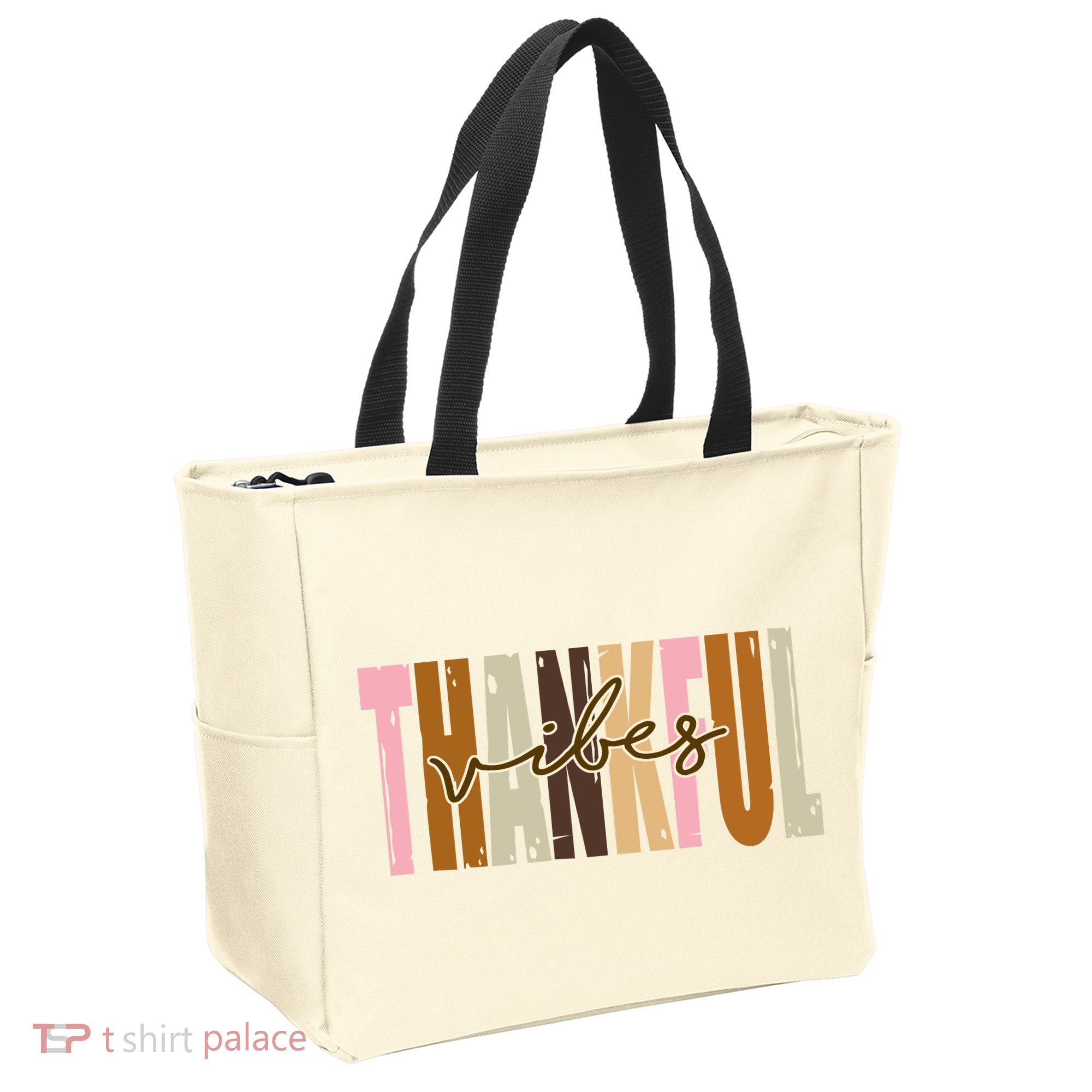 Thankful Vibes Holiday Cute Tote Bag