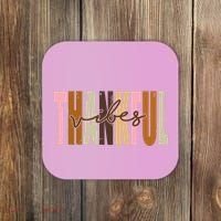 Thankful Vibes Holiday Cute Coaster thumb 0