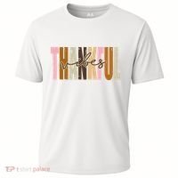Thankful Vibes Holiday Cute Cooling Performance Crew T-Shirt thumb 0