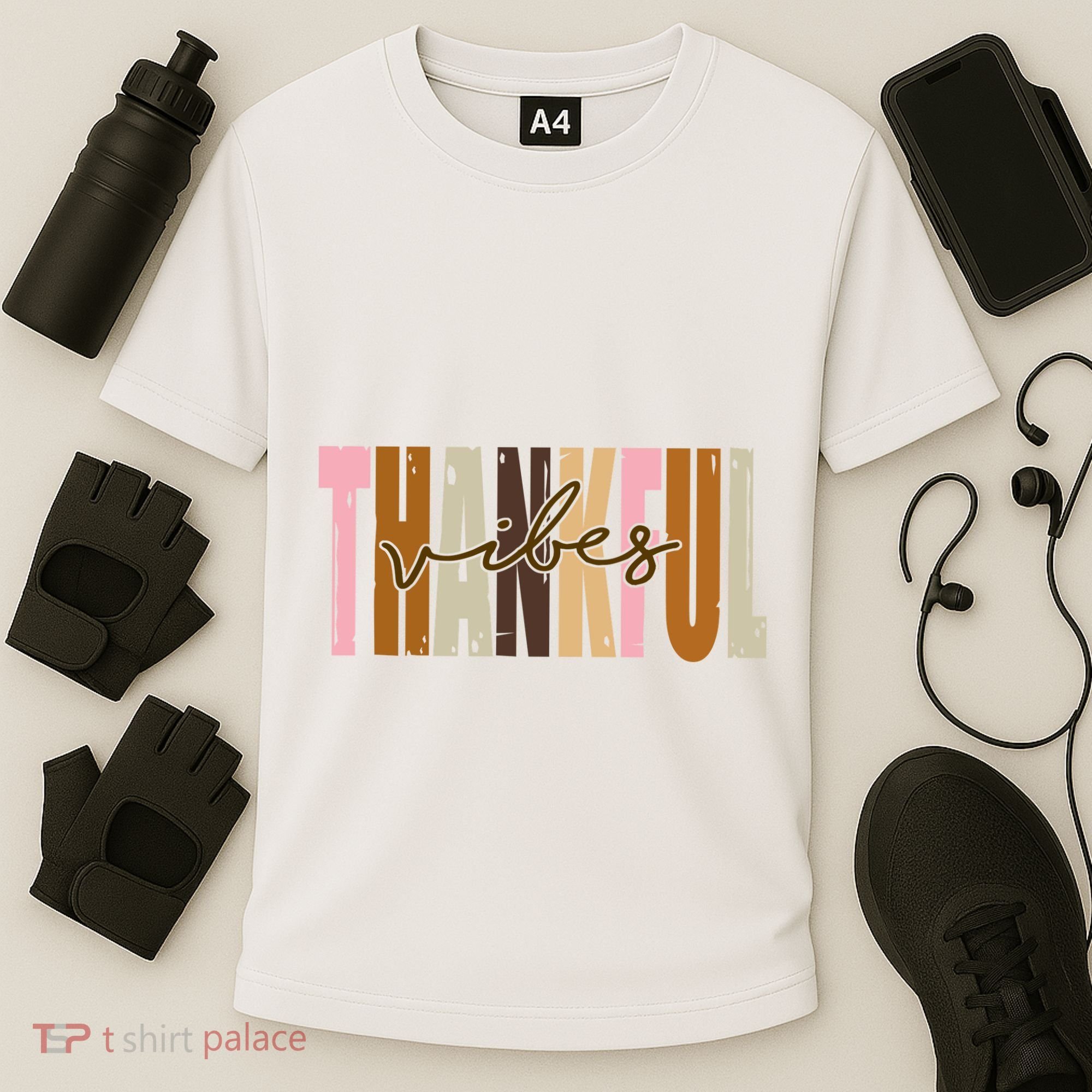 Thankful Vibes Holiday Cute Cooling Performance Crew T-Shirt
