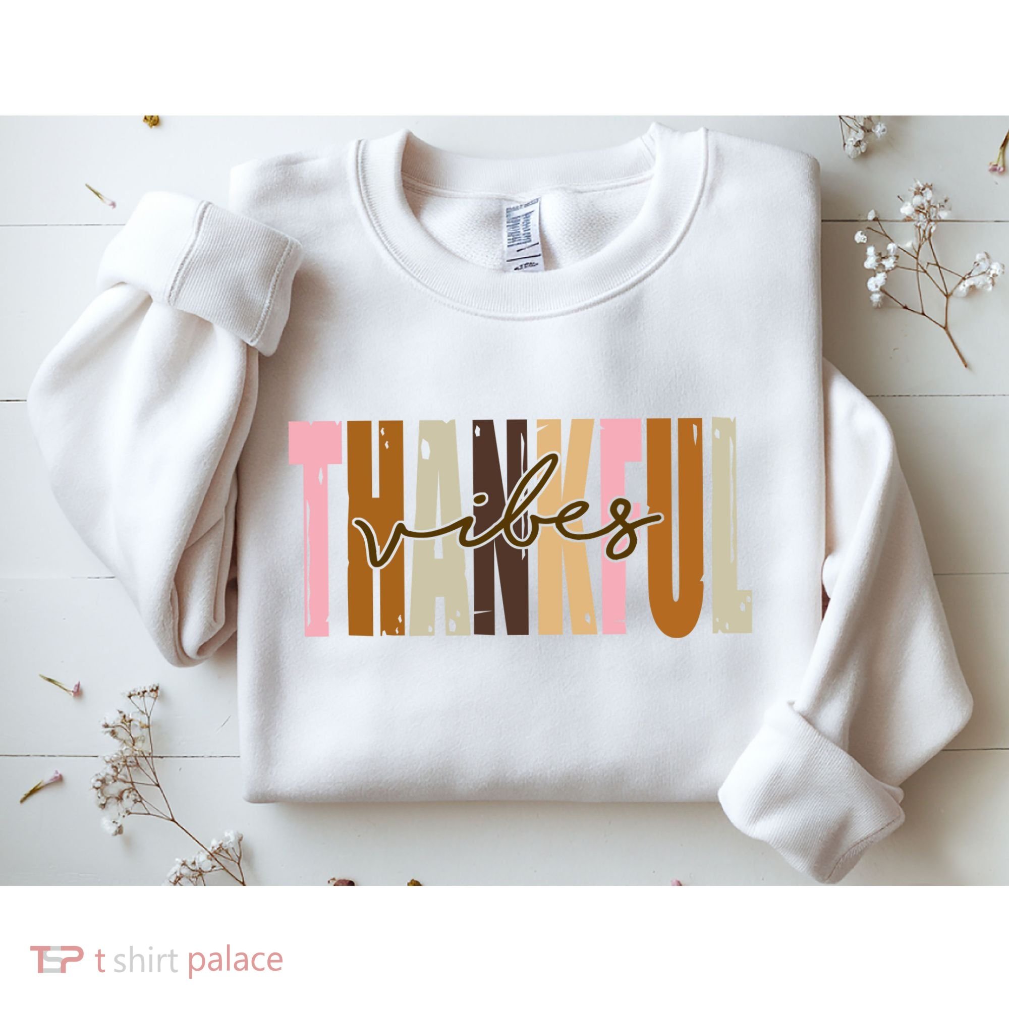 Thankful Vibes Holiday Cute Sweatshirt