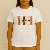 Thankful Vibes Holiday Cute T-Shirt thumb 4