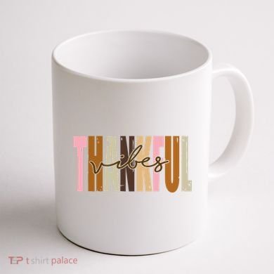 Thankful Vibes Holiday Cute Coffee Mug back