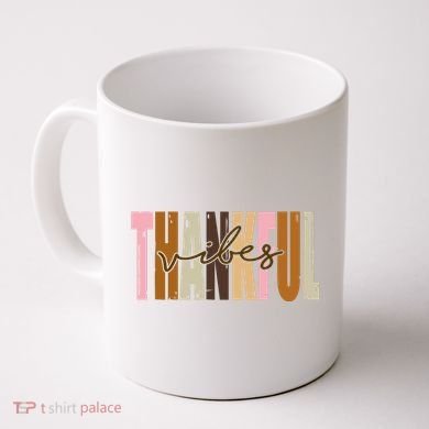 Thankful Vibes Holiday Cute Coffee Mug