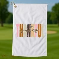 Thankful Vibes Holiday Cute Golf Towel thumb 1