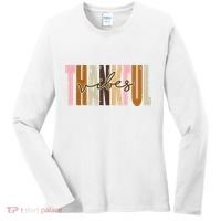 Thankful Vibes Holiday Cute Women's Long Sleeve Shirt thumb 0