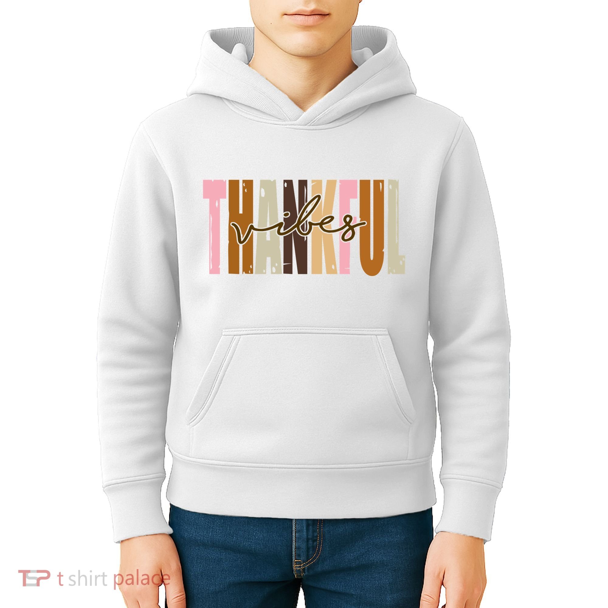 Thankful Vibes Holiday Cute Kids Hoodie