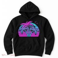 Tropical Vaporwave Hawaiian Palm Tree Hawaii Beach Edm  Hoodie thumb 0