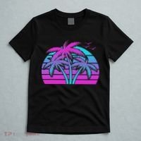 Tropical Vaporwave Hawaiian Palm Tree Hawaii Beach Edm  T-Shirt thumb 5