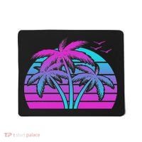Tropical Vaporwave Hawaiian Palm Tree Hawaii Beach Edm  Mousepad thumb 0