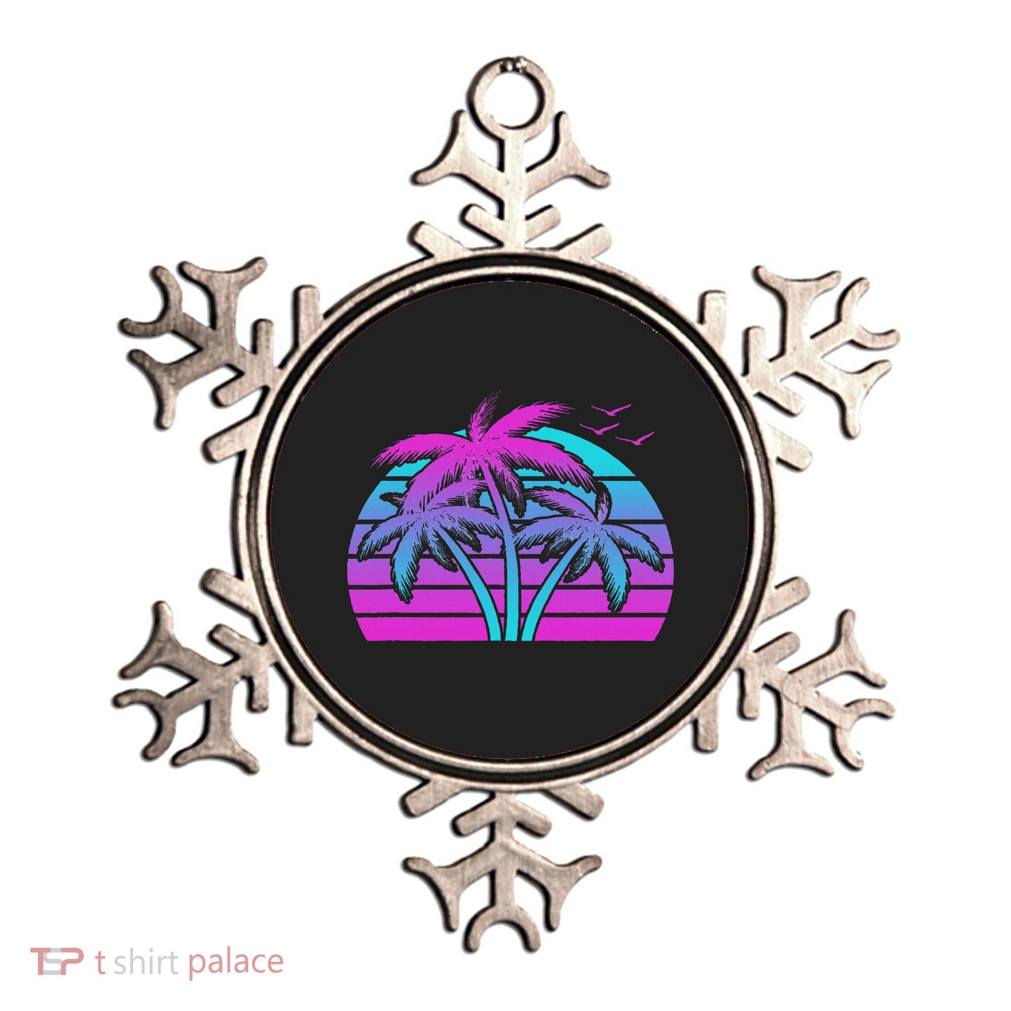 Tropical Vaporwave Hawaiian Palm Tree Hawaii Beach Edm  Ornament