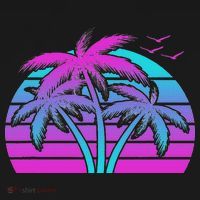 Tropical Vaporwave Hawaiian Palm Tree Hawaii Beach Edm  Baby Bodysuit thumb 2