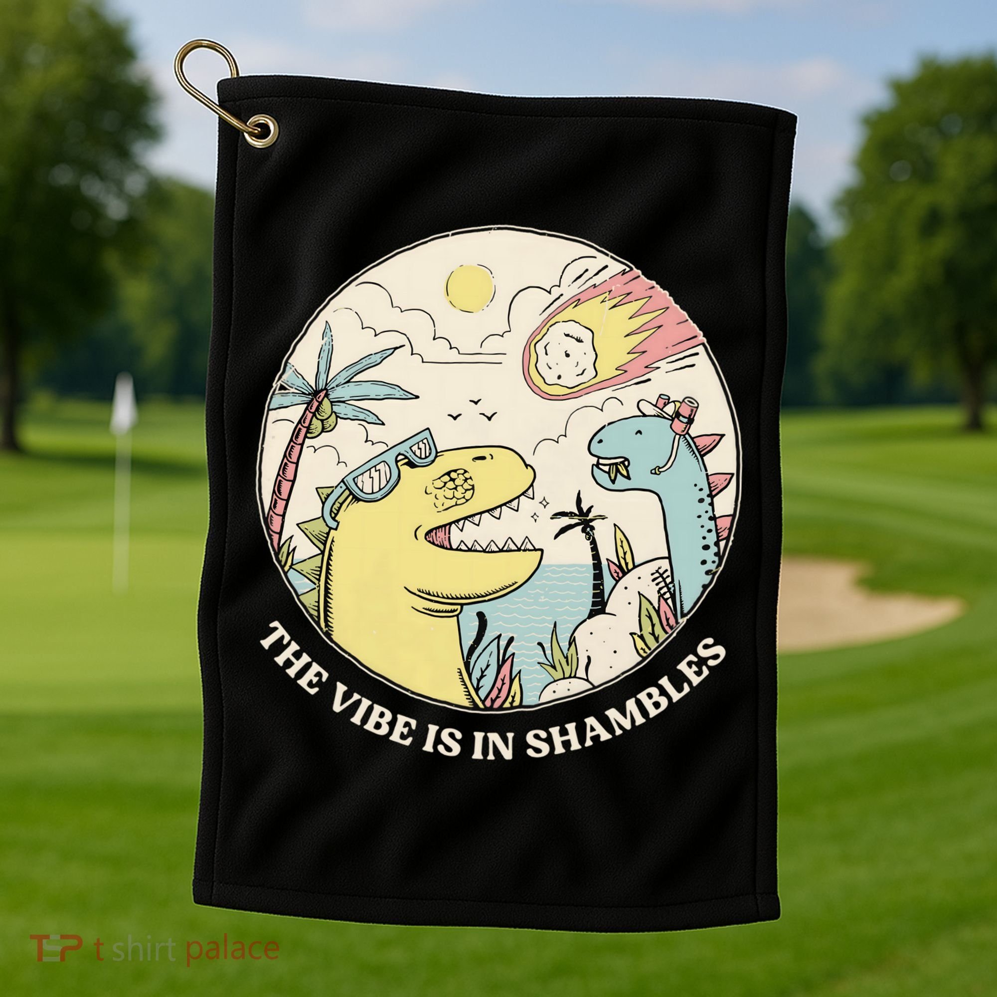 The Vibe Is In Shambles Golf Towel