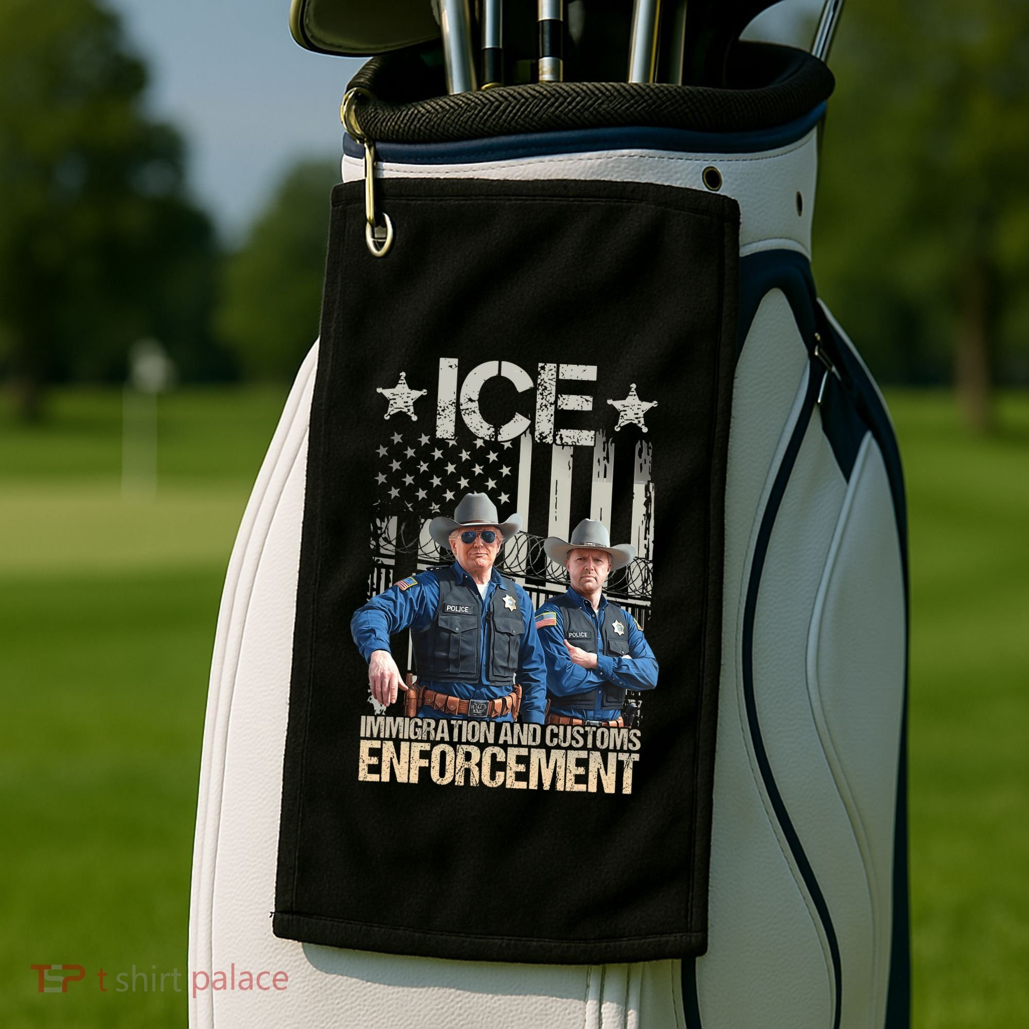 Trump Vance Ice Immigration And Customs Enforcement Golf Towel