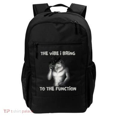 The Vibe I Bring To The Function Funny Wolf Meme Backpack