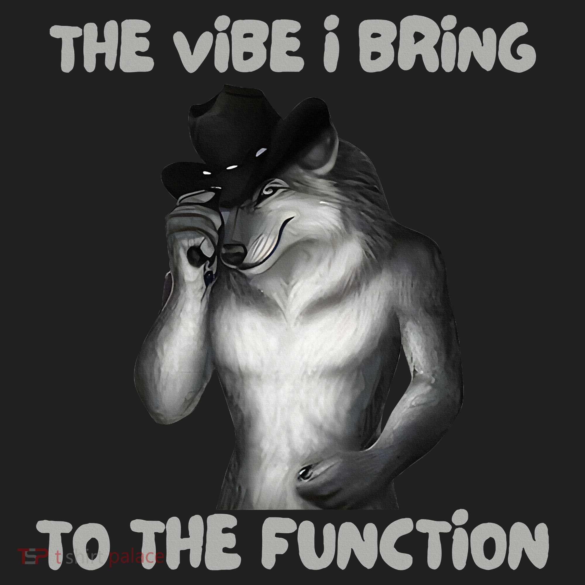 The Vibe I Bring To The Function Funny Wolf Meme Beanie