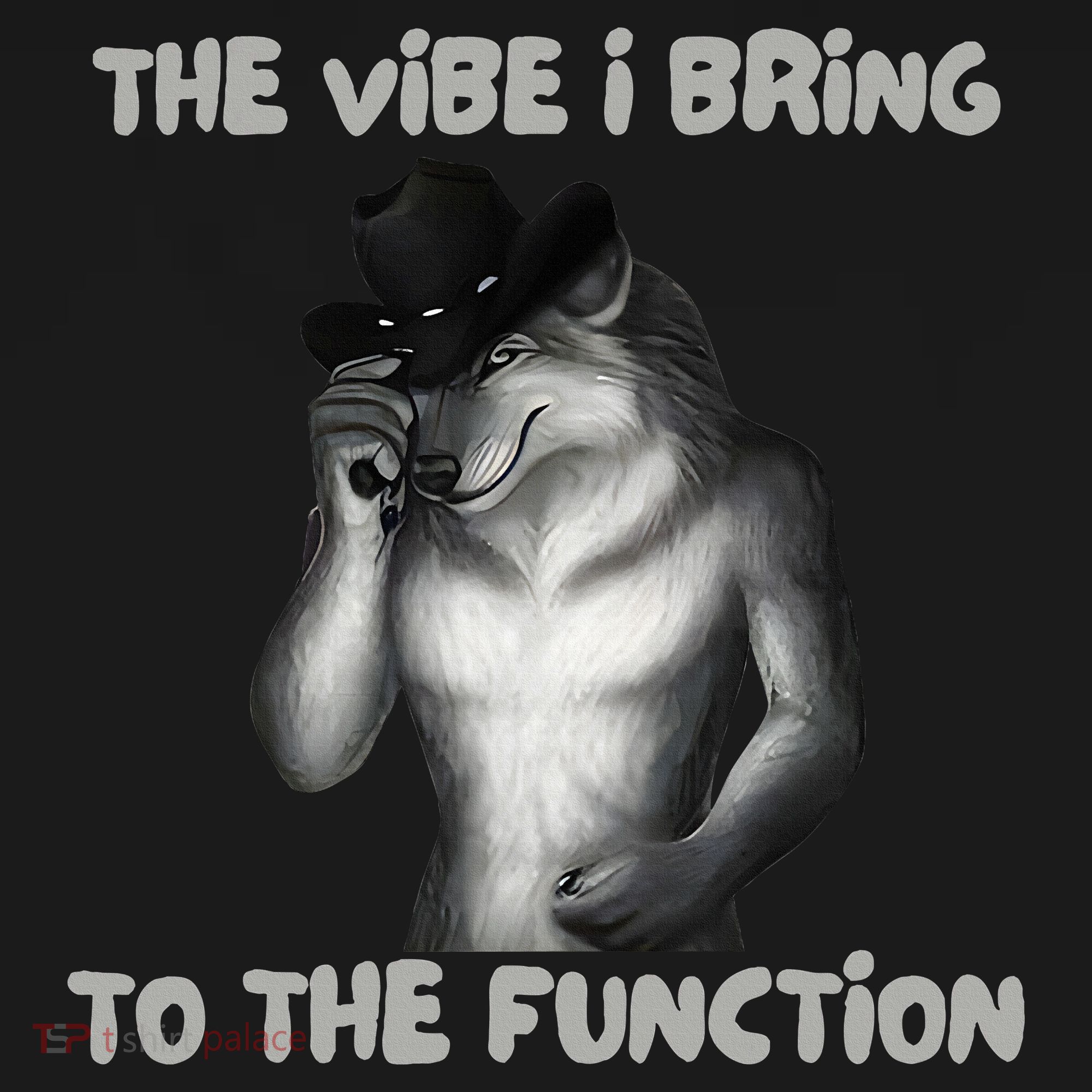 The Vibe I Bring To The Function Funny Wolf Meme Ornament