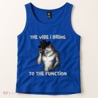 The Vibe I Bring To The Function Funny Wolf Meme Tank Top thumb 2