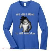The Vibe I Bring To The Function Funny Wolf Meme Women's Long Sleeve Shirt thumb 0