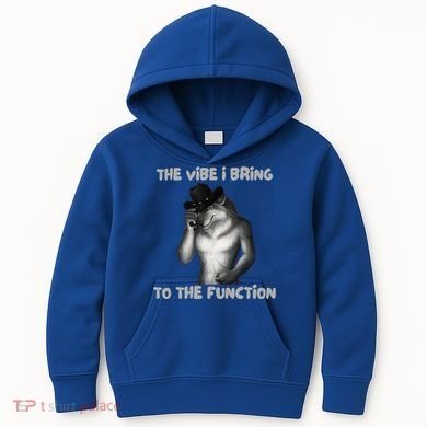 The Vibe I Bring To The Function Funny Wolf Meme Kids Hoodie