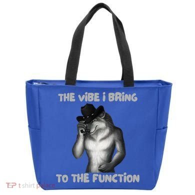 The Vibe I Bring To The Function Funny Wolf Meme Tote Bag