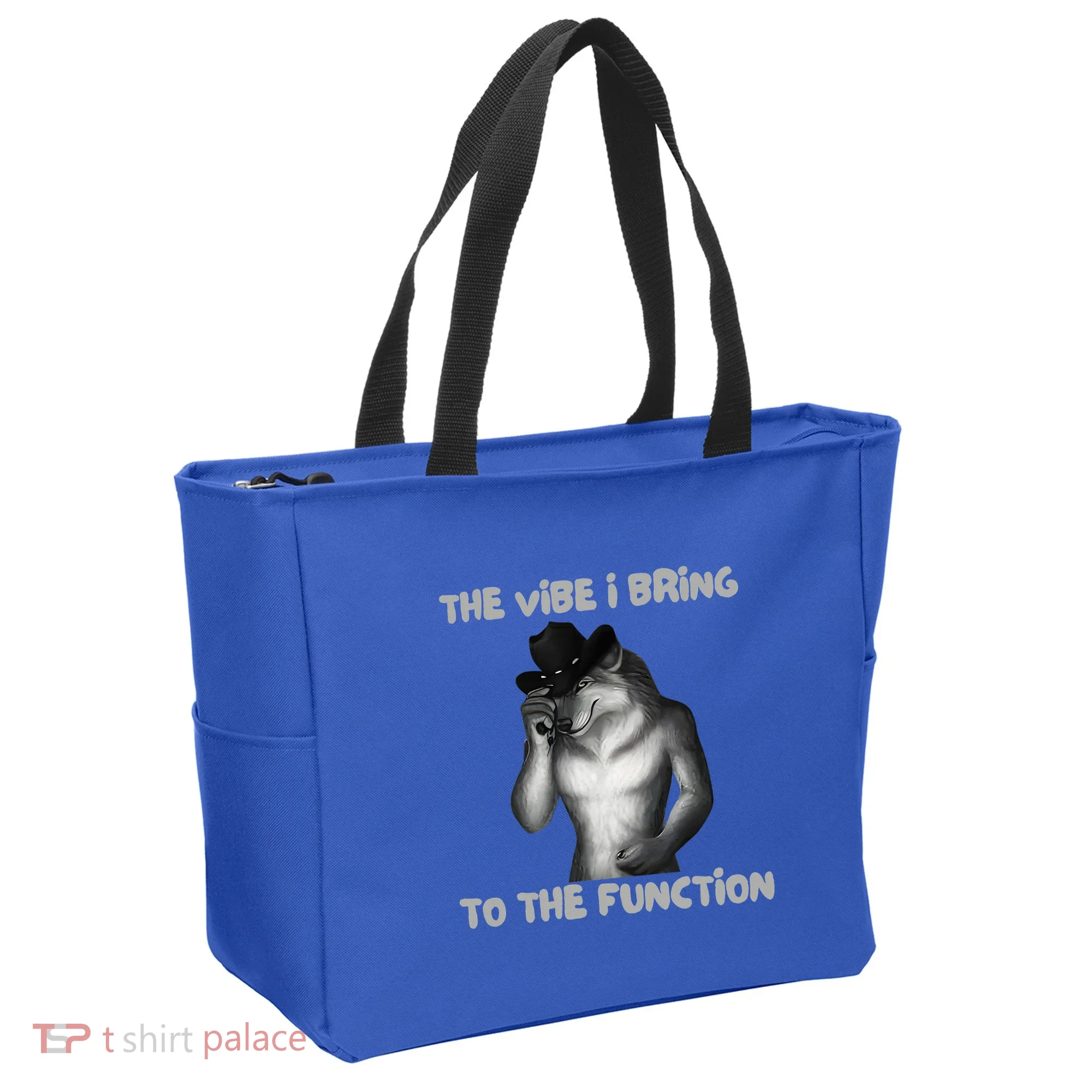 The Vibe I Bring To The Function Funny Wolf Meme Tote Bag