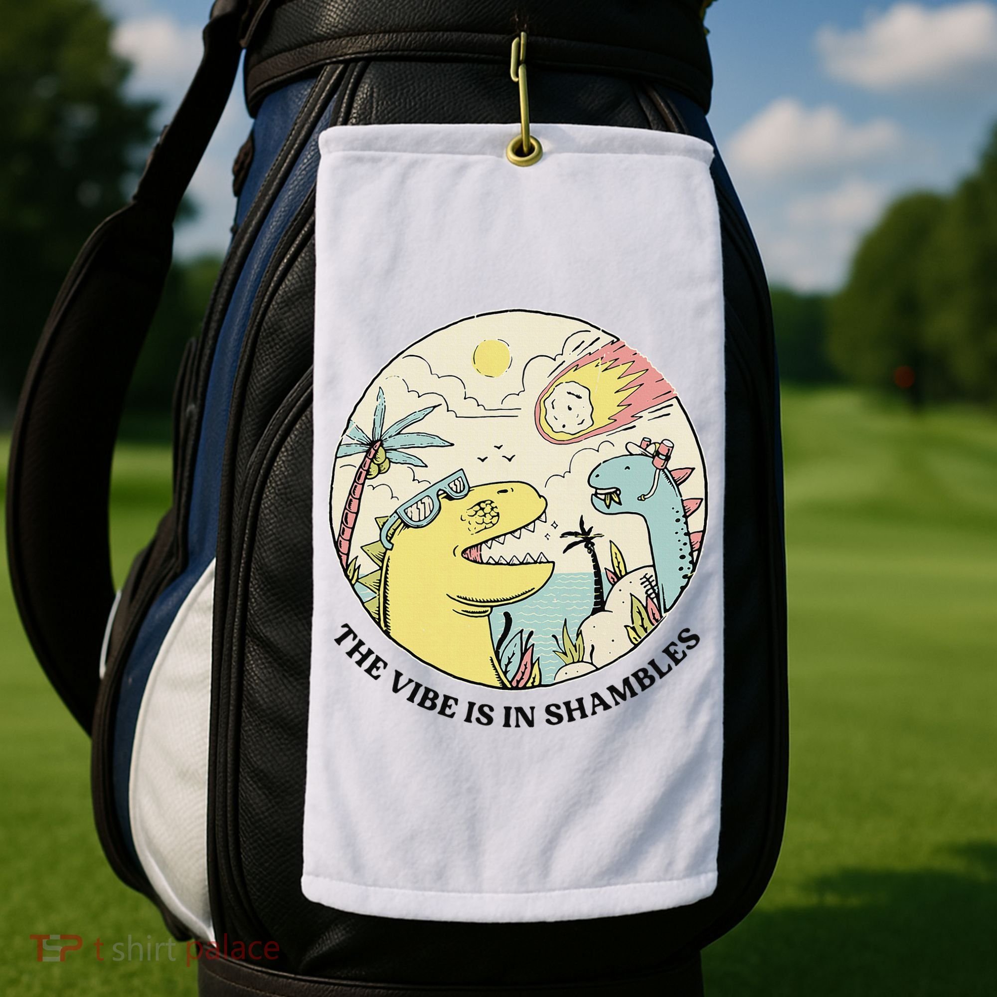 The Vibe Is In Shambles Golf Towel