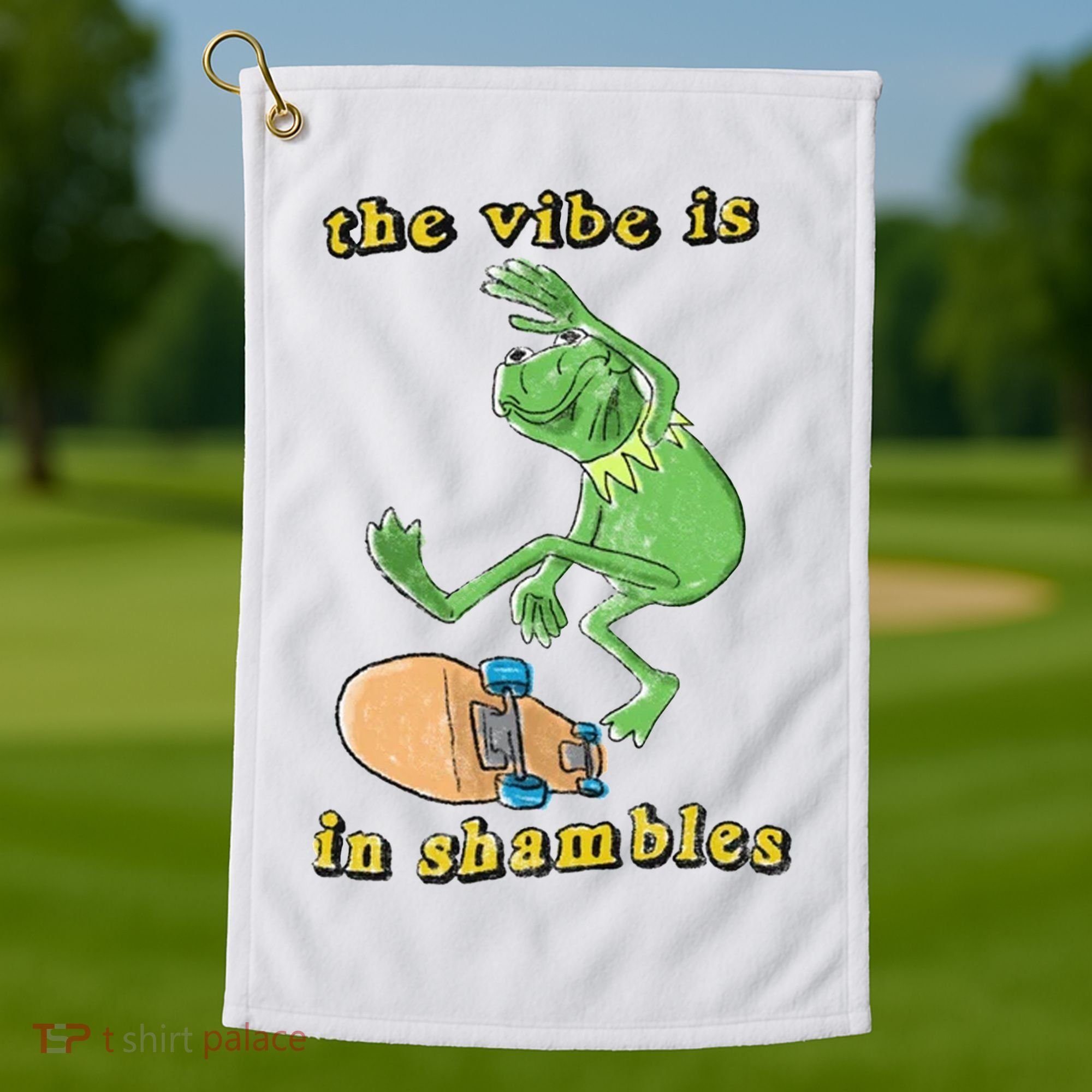 The Vibe Is In Shambles Golf Towel