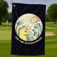 The Vibe Is In Shambles Golf Towel thumb 1