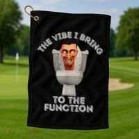 The Vibe I Bring To The Function Meme Skibid.I Toilet Meme Golf Towel thumb 1