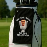 The Vibe I Bring To The Function Meme Skibid.I Toilet Meme Golf Towel thumb 2