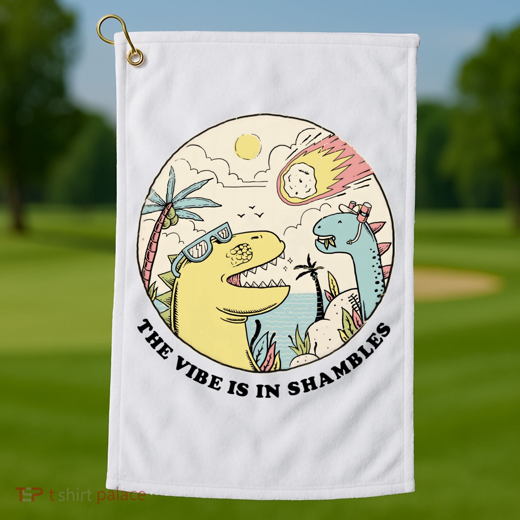 The Vibe Is In Shambles Golf Towel