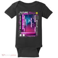 Tokyo Vaporwave In Japanese Retro Vibes Aesthetic Baby Bodysuit thumb 0