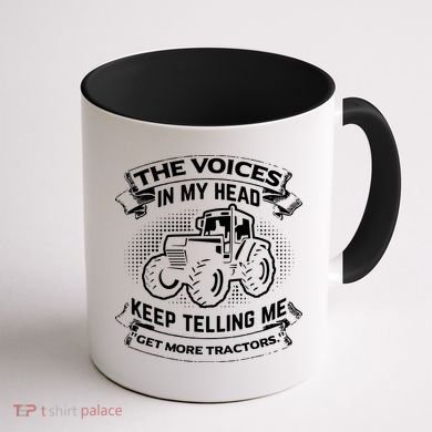 The Voices In My Head Keep Telling Me Tractors Farmer Coffee Mug back