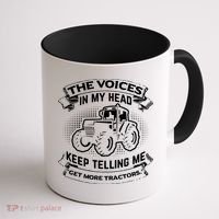 The Voices In My Head Keep Telling Me Tractors Farmer Coffee Mug thumb 1