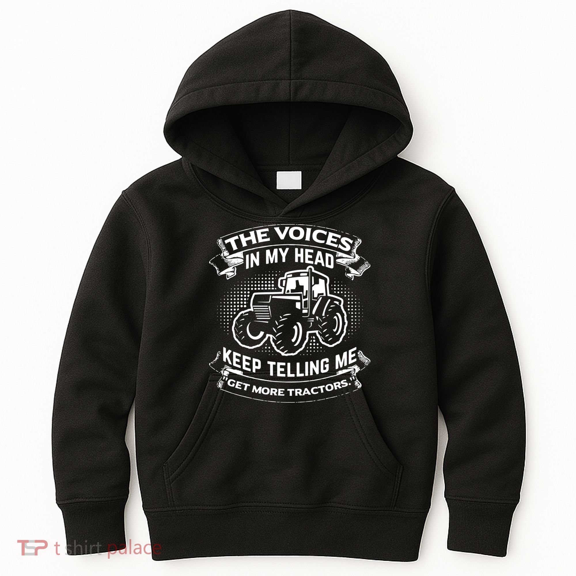 The Voices In My Head Keep Telling Me Tractors Farmer Kids Hoodie