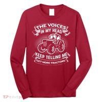 The Voices In My Head Keep Telling Me Tractors Farmer Long Sleeve Shirt thumb 0