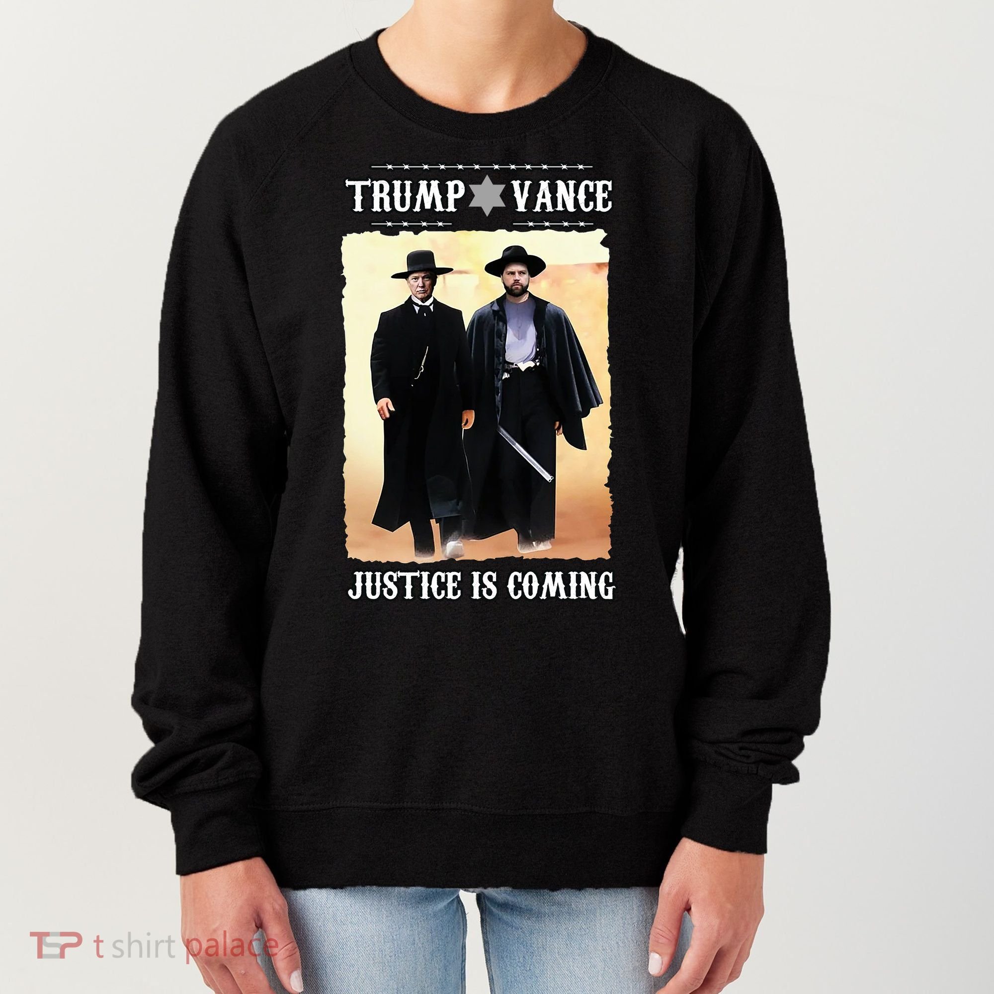 Trump Vance Justice Is Coming Women's Sweatshirt