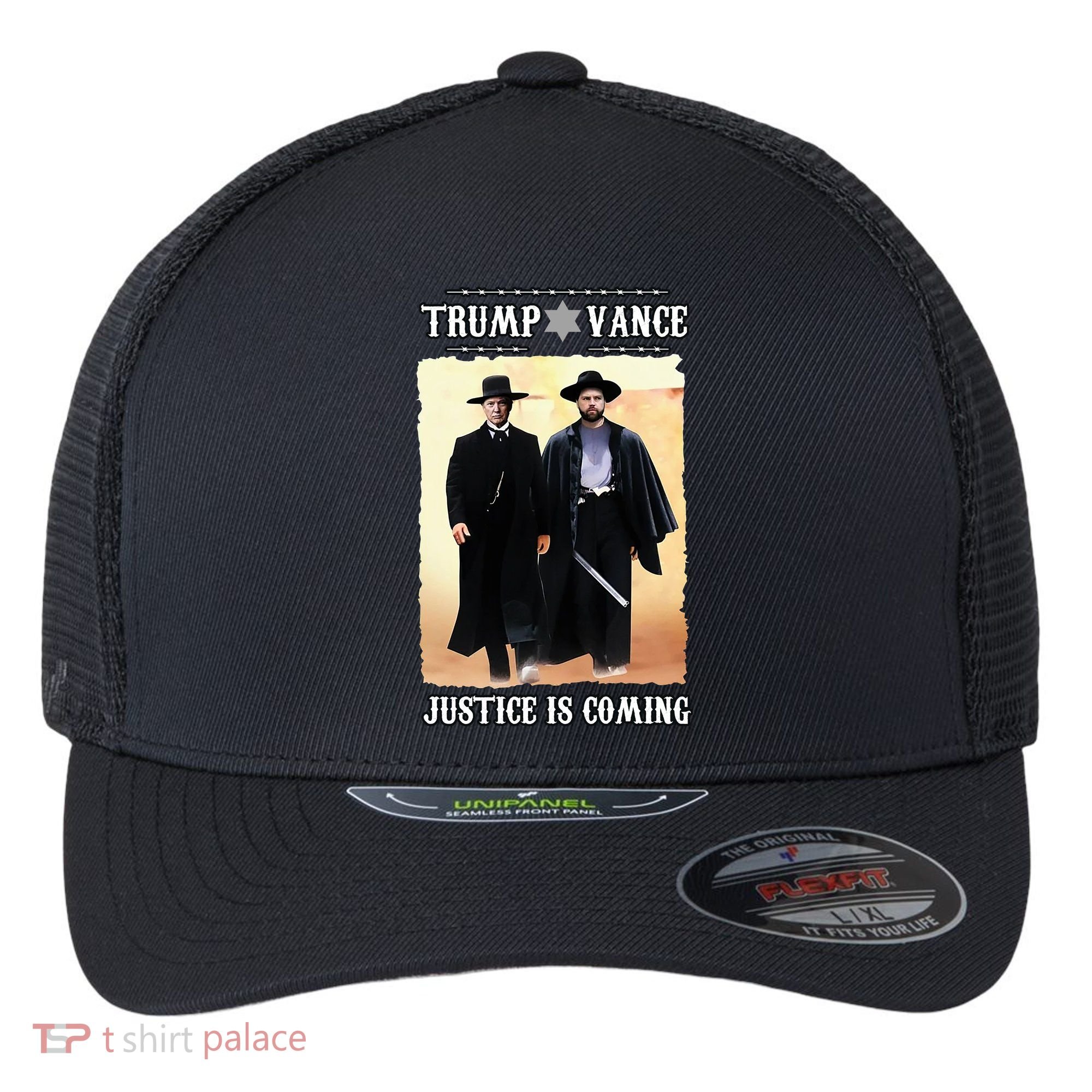 Trump Vance Justice Is Coming Flexfit Unipanel Trucker Cap