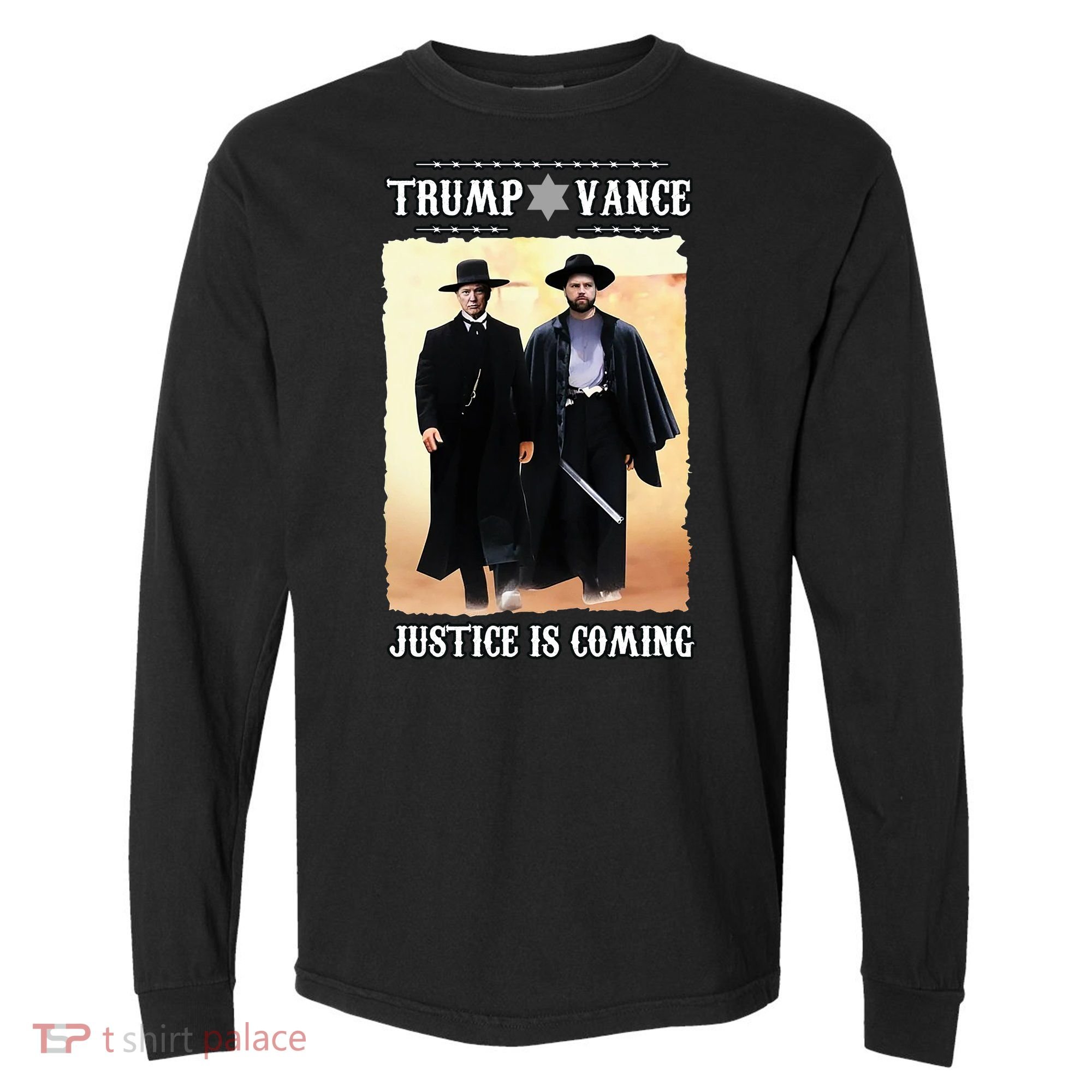 Trump Vance Justice Is Coming Comfort Colors Heavyweight Long Sleeve T-Shirt