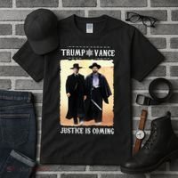 Trump Vance Justice Is Coming Tall T-Shirt thumb 3