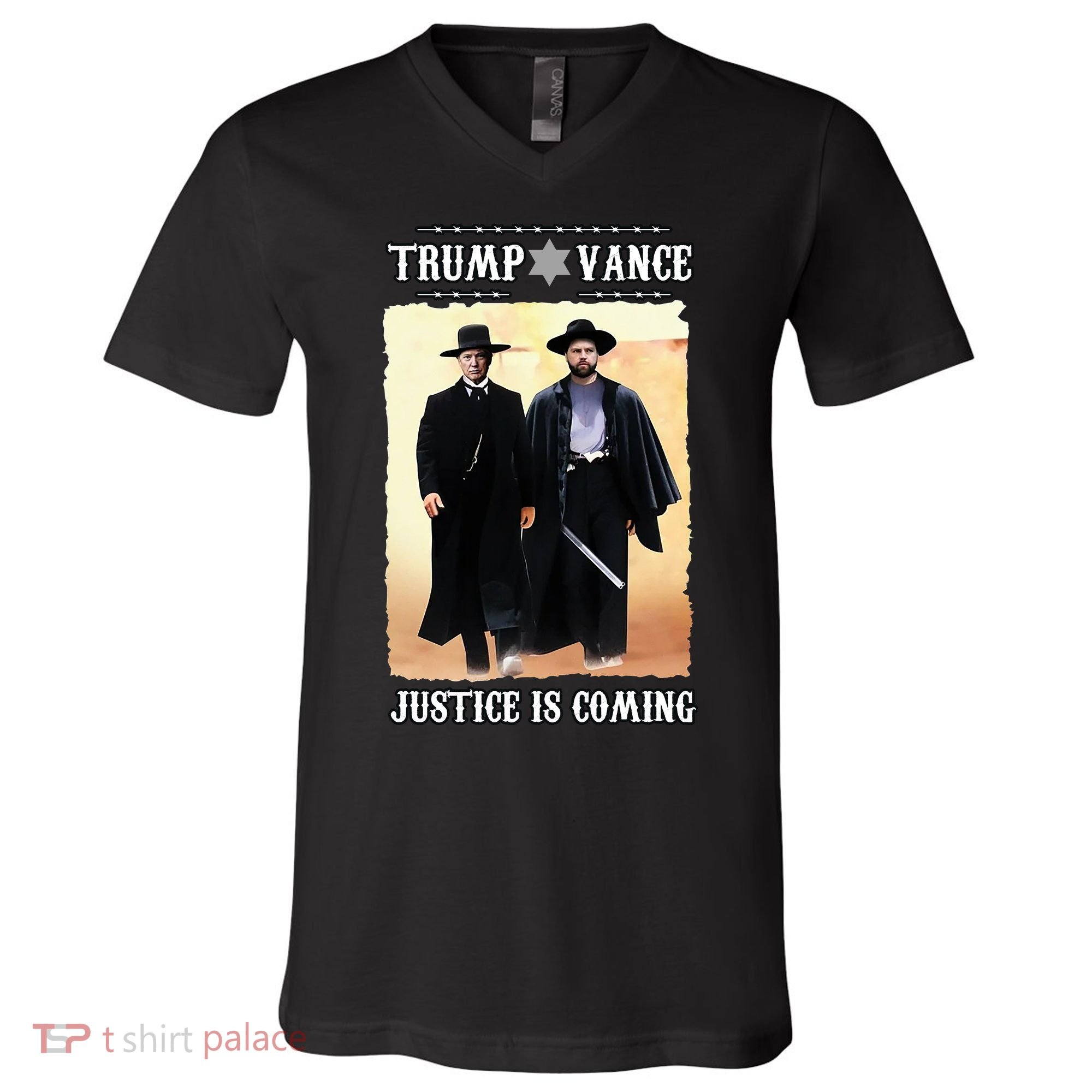 Trump Vance Justice Is Coming V-Neck T-Shirt