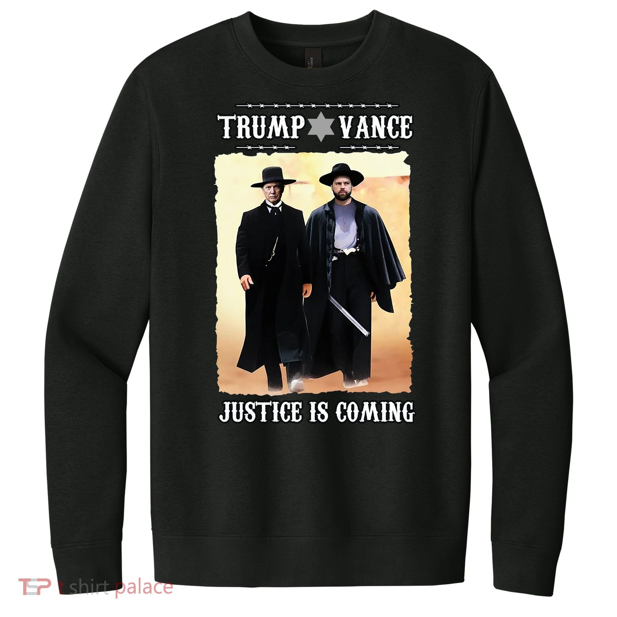 Trump Vance Justice Is Coming V.I.T. Fleece Crew Sweatshirt