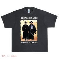 Trump Vance Justice Is Coming Urban Oversized Heavyweight T-Shirt thumb 0