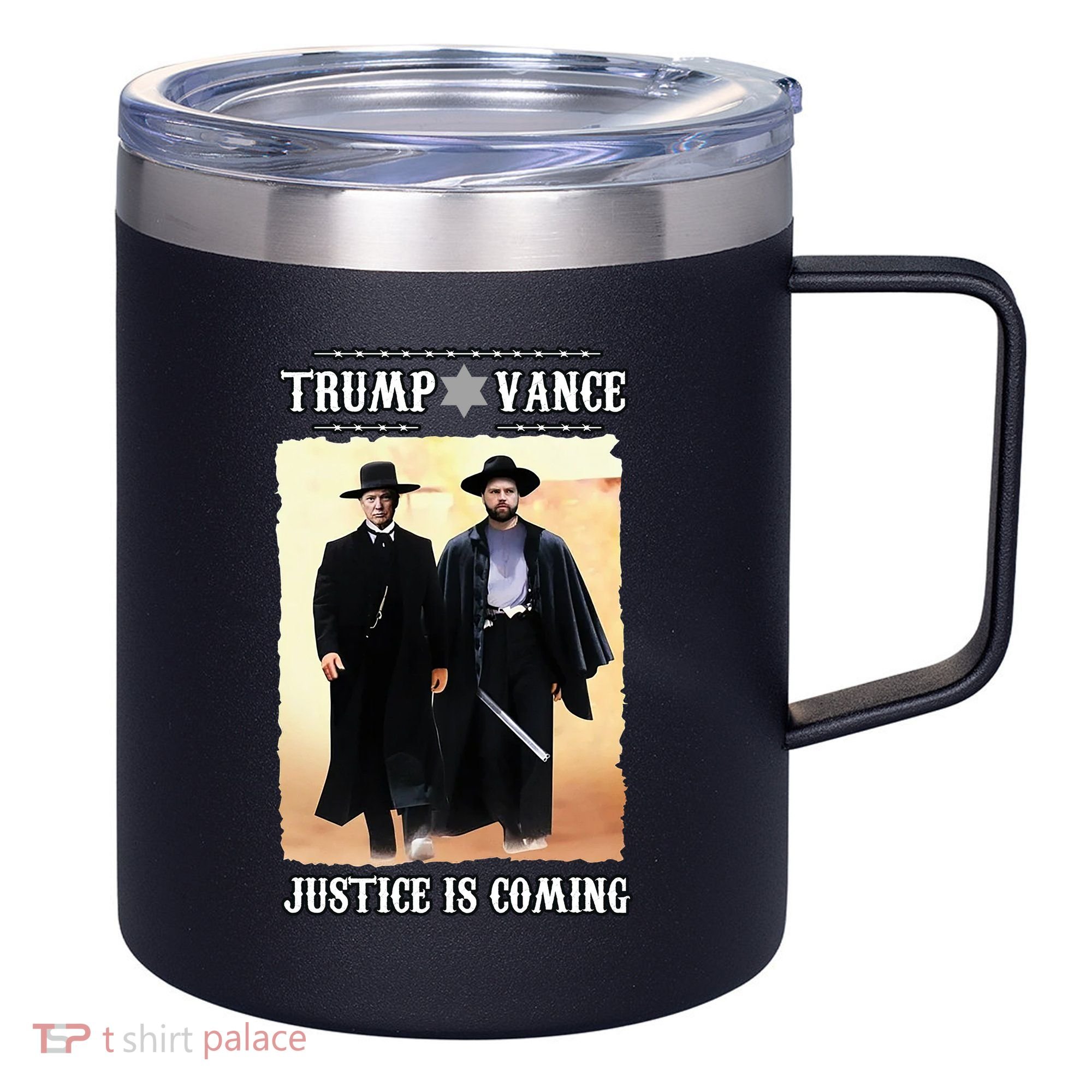 Trump Vance Justice Is Coming 12oz Stainless Steel Coffee Mug