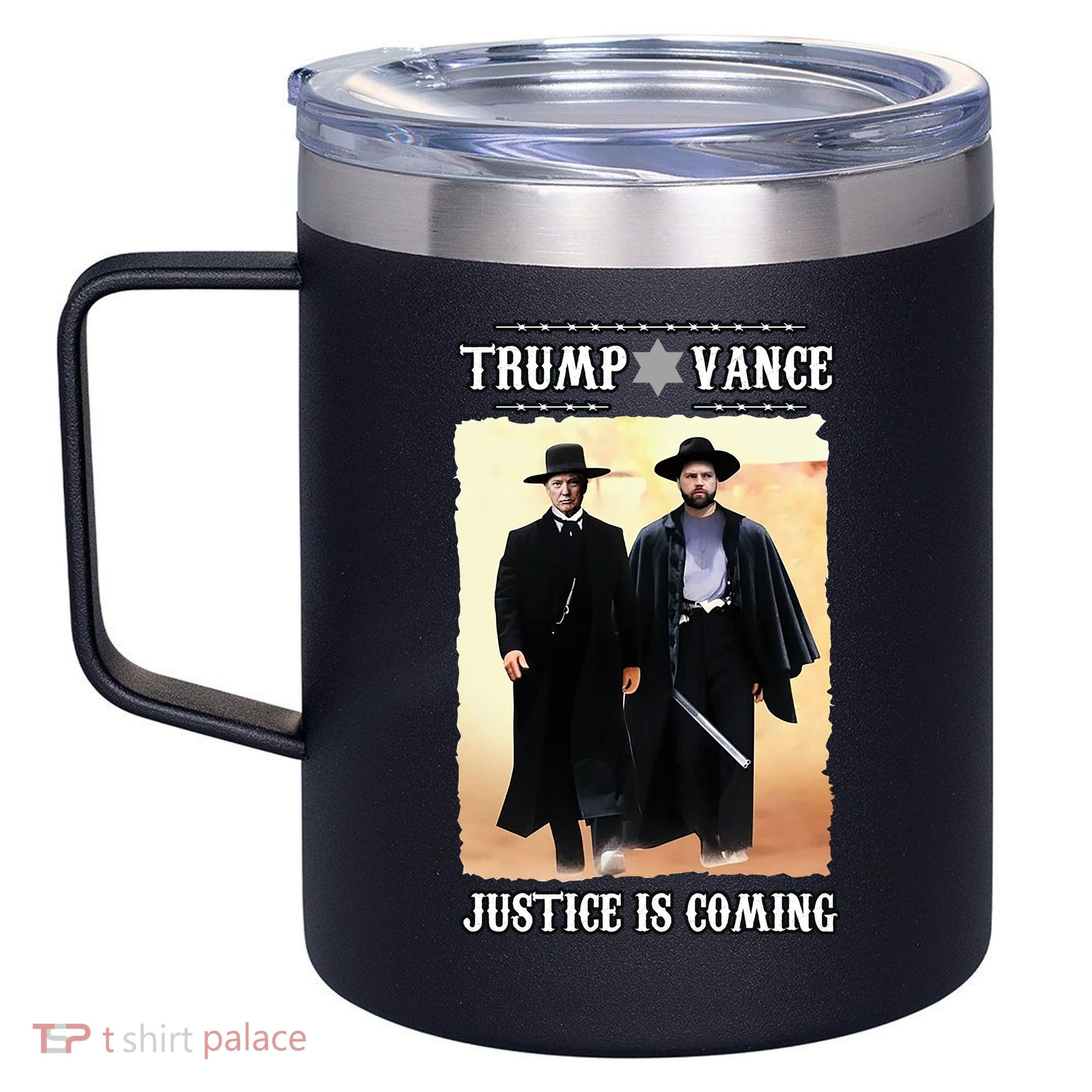 Trump Vance Justice Is Coming 12oz Stainless Steel Coffee Mug