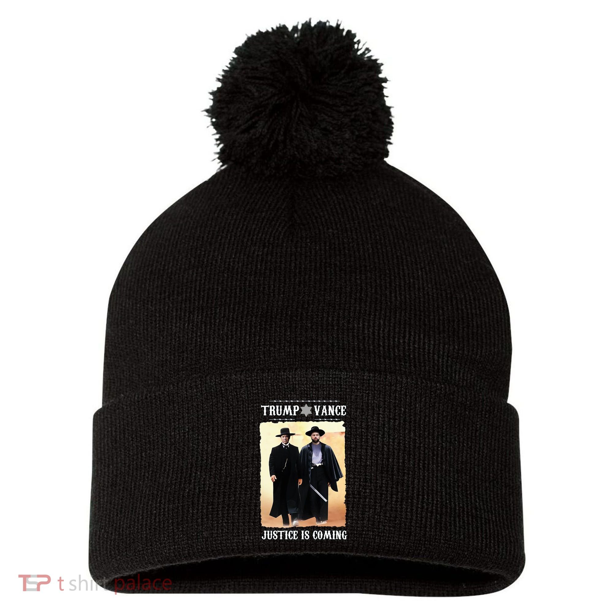 Trump Vance Justice Is Coming Pom Pom 12in Knit Beanie
