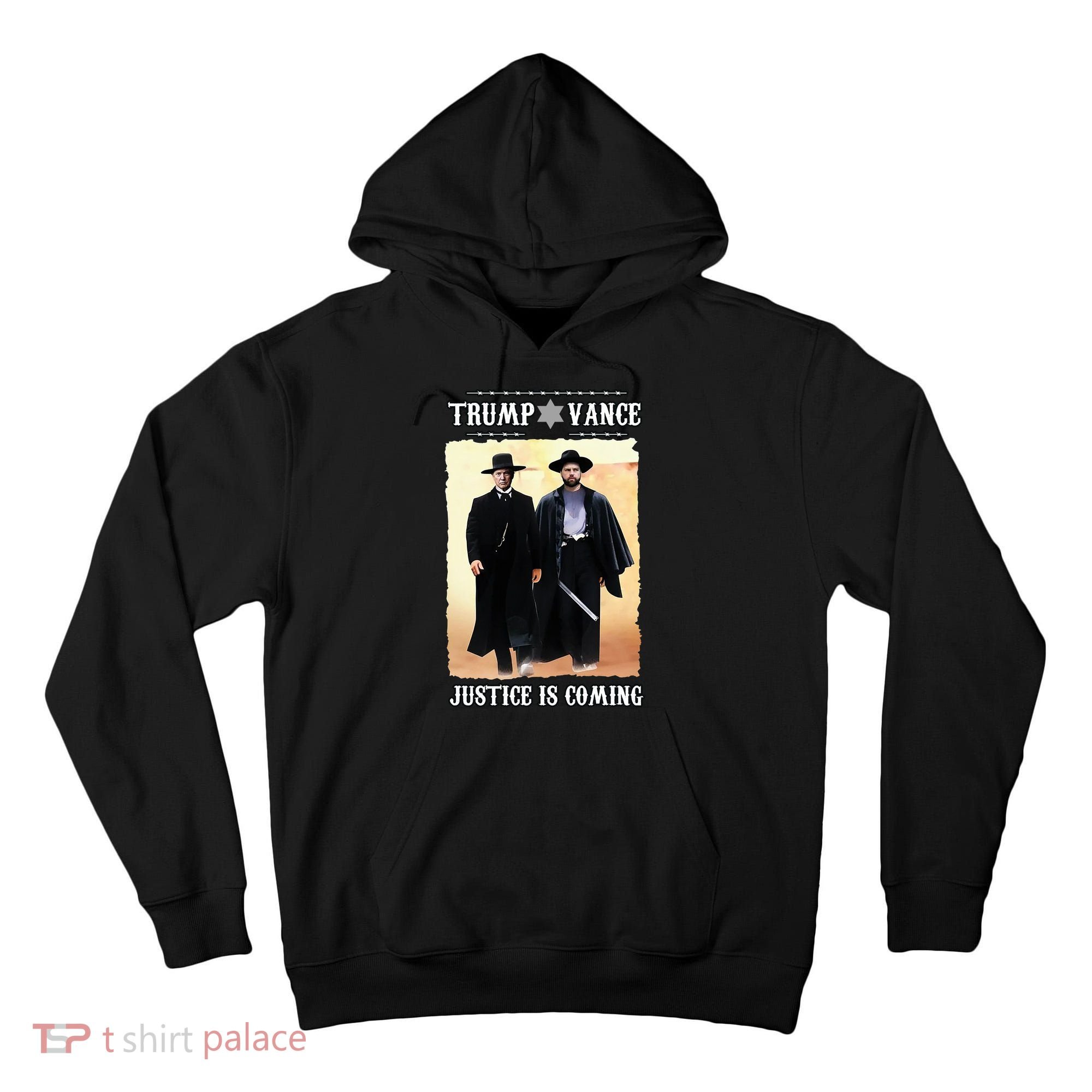 Trump Vance Justice Is Coming Tall Hoodie