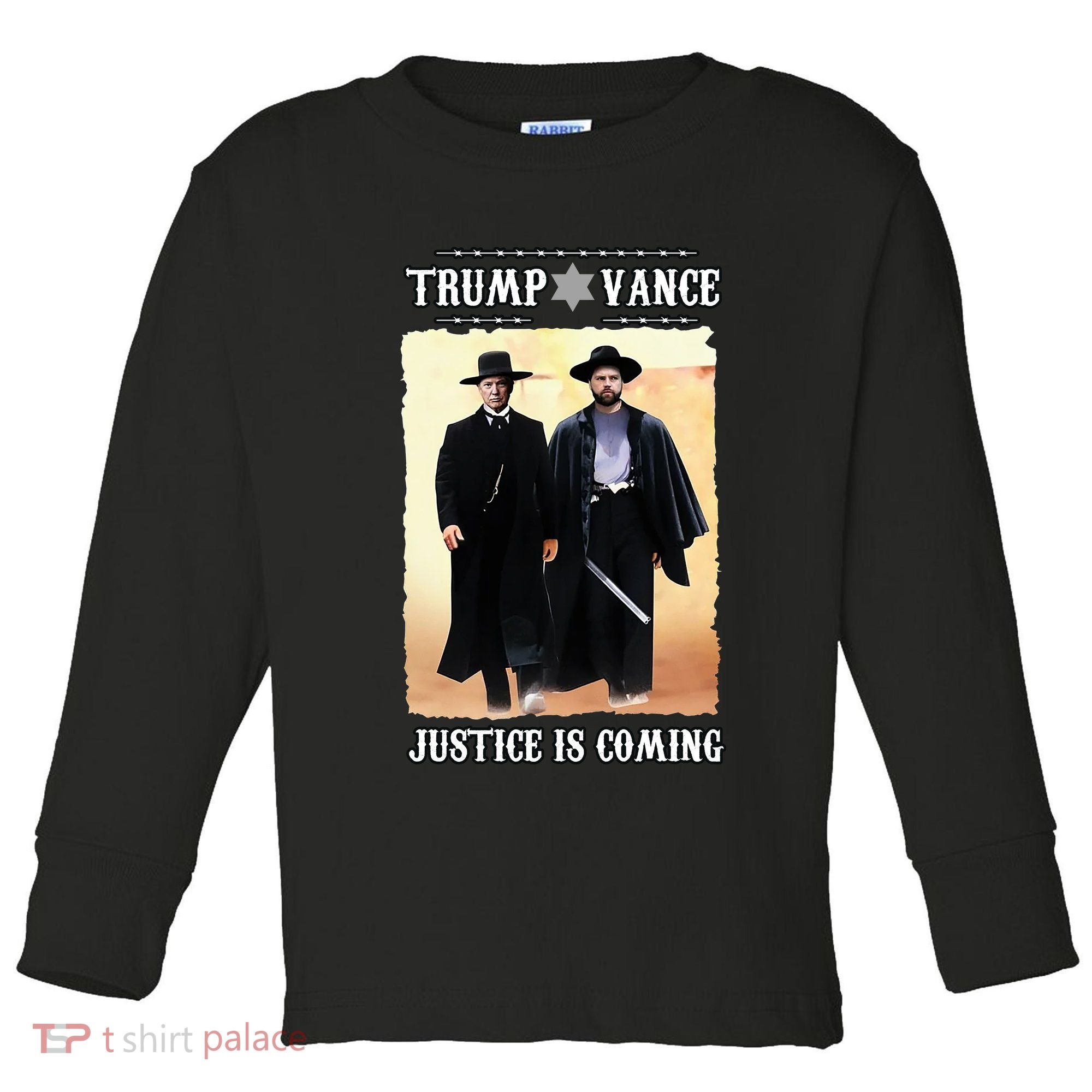 Trump Vance Justice Is Coming Toddler Long Sleeve Shirt